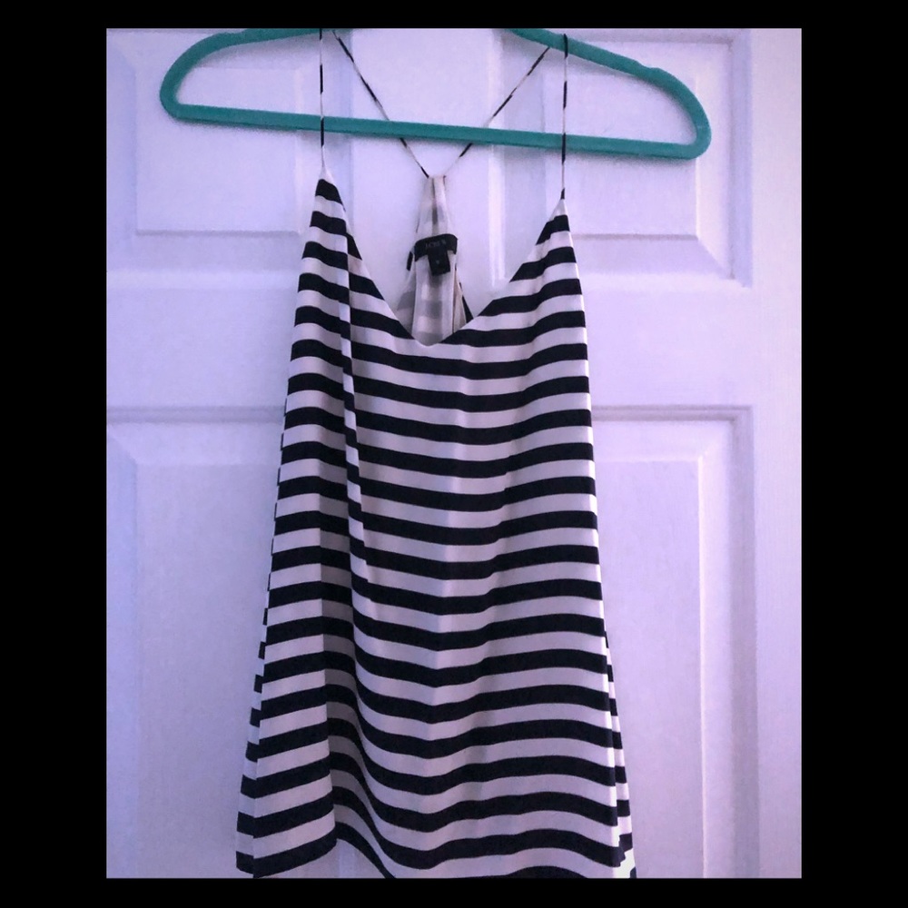 Jcrew navy white stripe tank